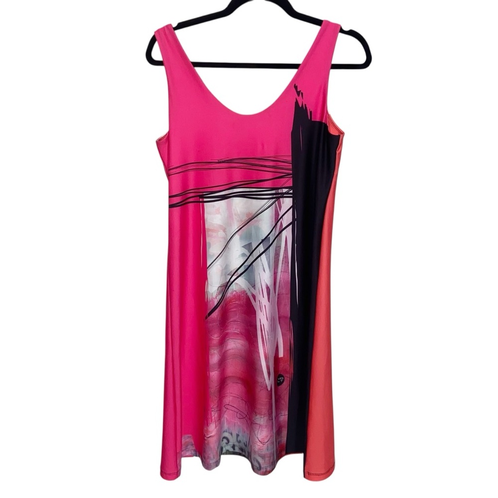 VOLT Dress Womens Small Abstract Wearable Art Print Sleeveless Pink Canada